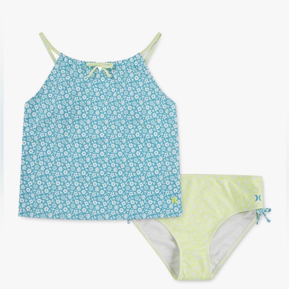 Hurley Kids Swim Bikini - Blue and Light Yellow Floral